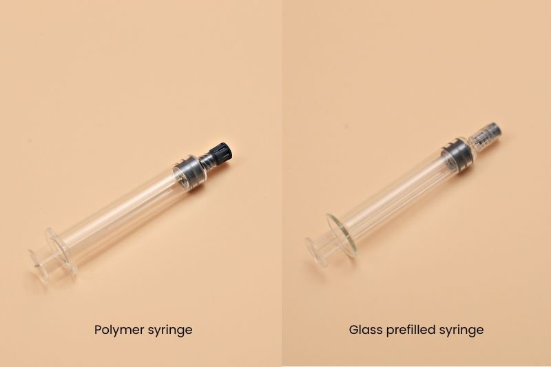 picture of polymer and glass prefilled syringes